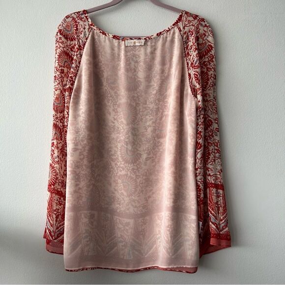 Tory Burch Red and White Floral Blouse - Picture 12 of 13